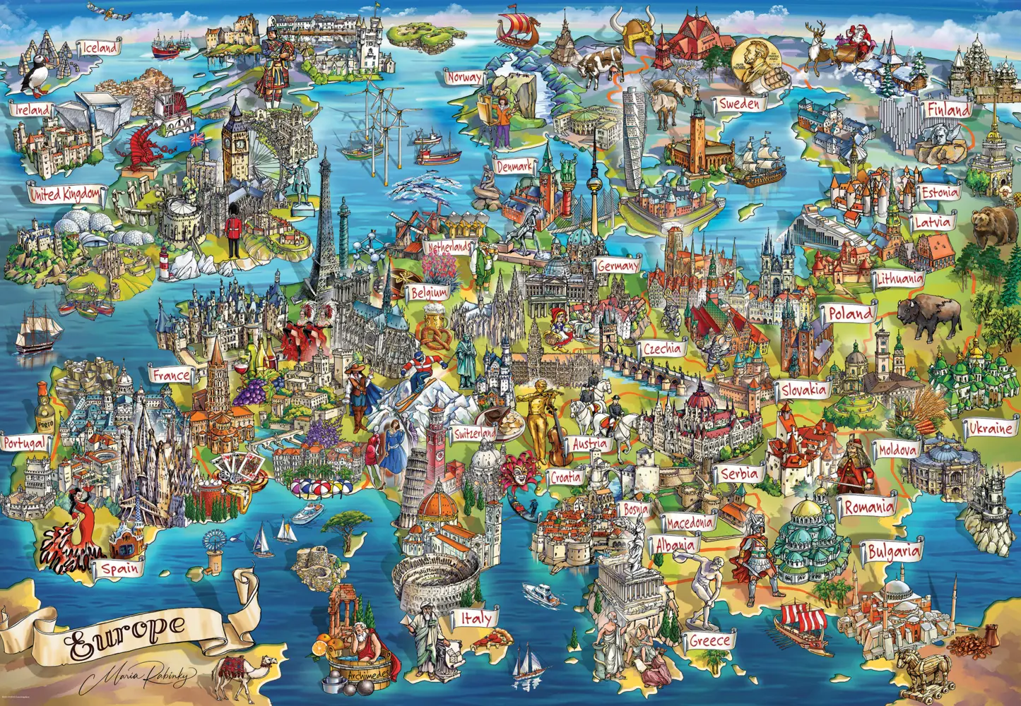 Bild: 628136661294 | verrückte Europakarte | Spiel | In Spielebox | 8220-6129 | Deutsch