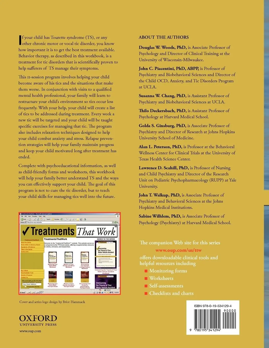 Rückseite: 9780195341294 | Managing Tourette Syndrome | A Behavioral Intervention | Woods (u. a.)