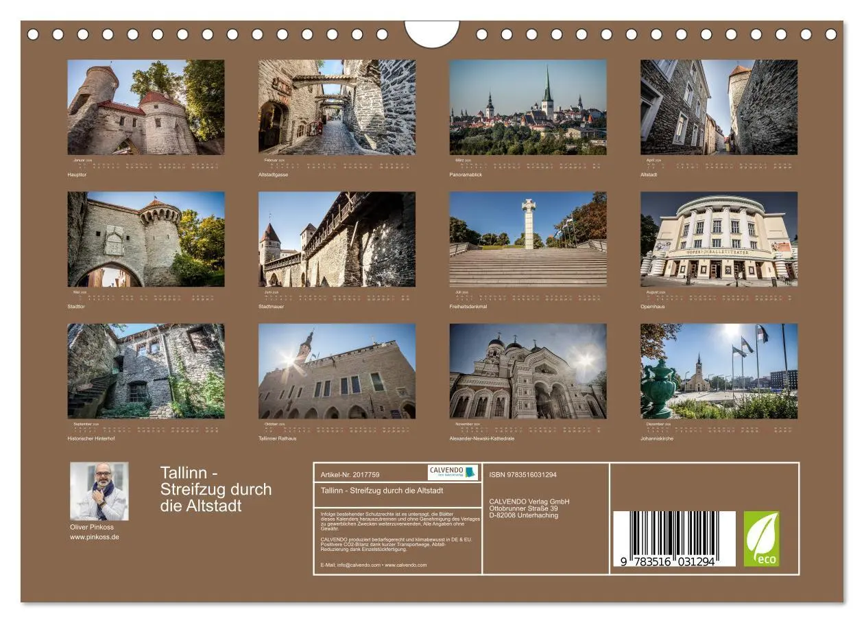 Bild: 9783516031294 | Tallinn - Streifzug durch die Altstadt (Wandkalender 2026 DIN A4...