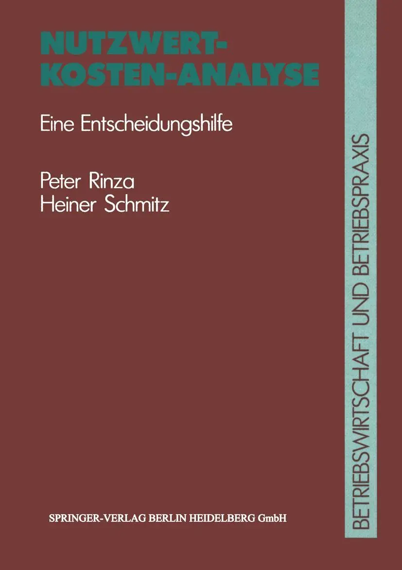 Cover: 9783540621294 | Nutzwert-Kosten-Analyse | Eine Entscheidungshilfe | Peter Rinza | Buch