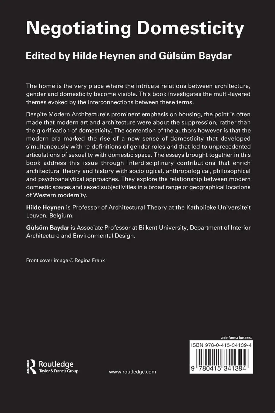 Rückseite: 9780415341394 | Negotiating Domesticity | Hilde Heynen (u. a.) | Taschenbuch | 2005