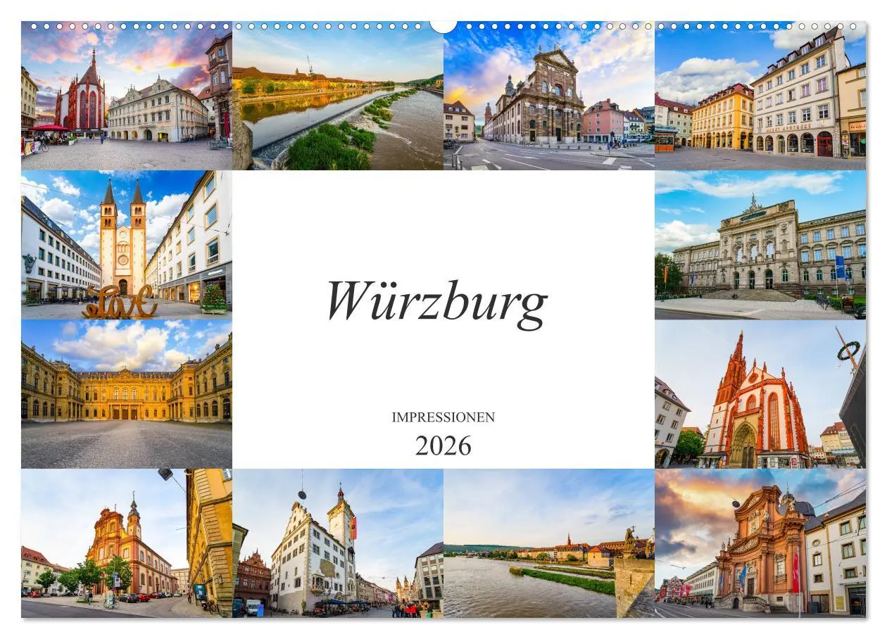 Cover: 9783457791394 | Würzburg Impressionen (Wandkalender 2026 DIN A2 quer), CALVENDO...