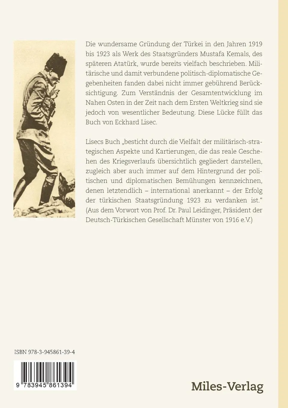 Rückseite: 9783945861394 | Der Unabhängigkeitskrieg und die Gründung der Türkei 1919-1923 | Lisec