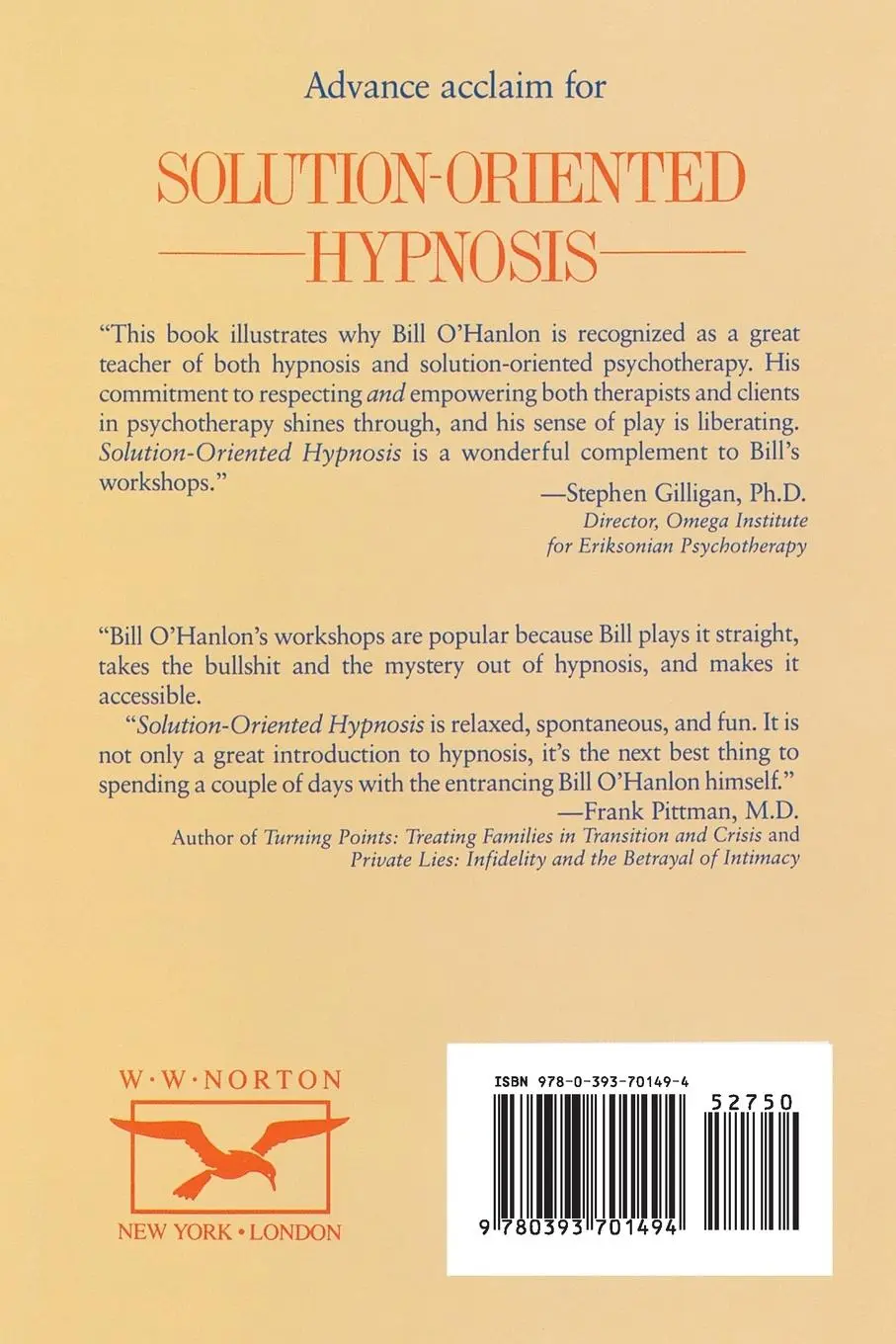 Rückseite: 9780393701494 | Solution-Oriented Hypnosis | An Ericksonian Approach | Taschenbuch