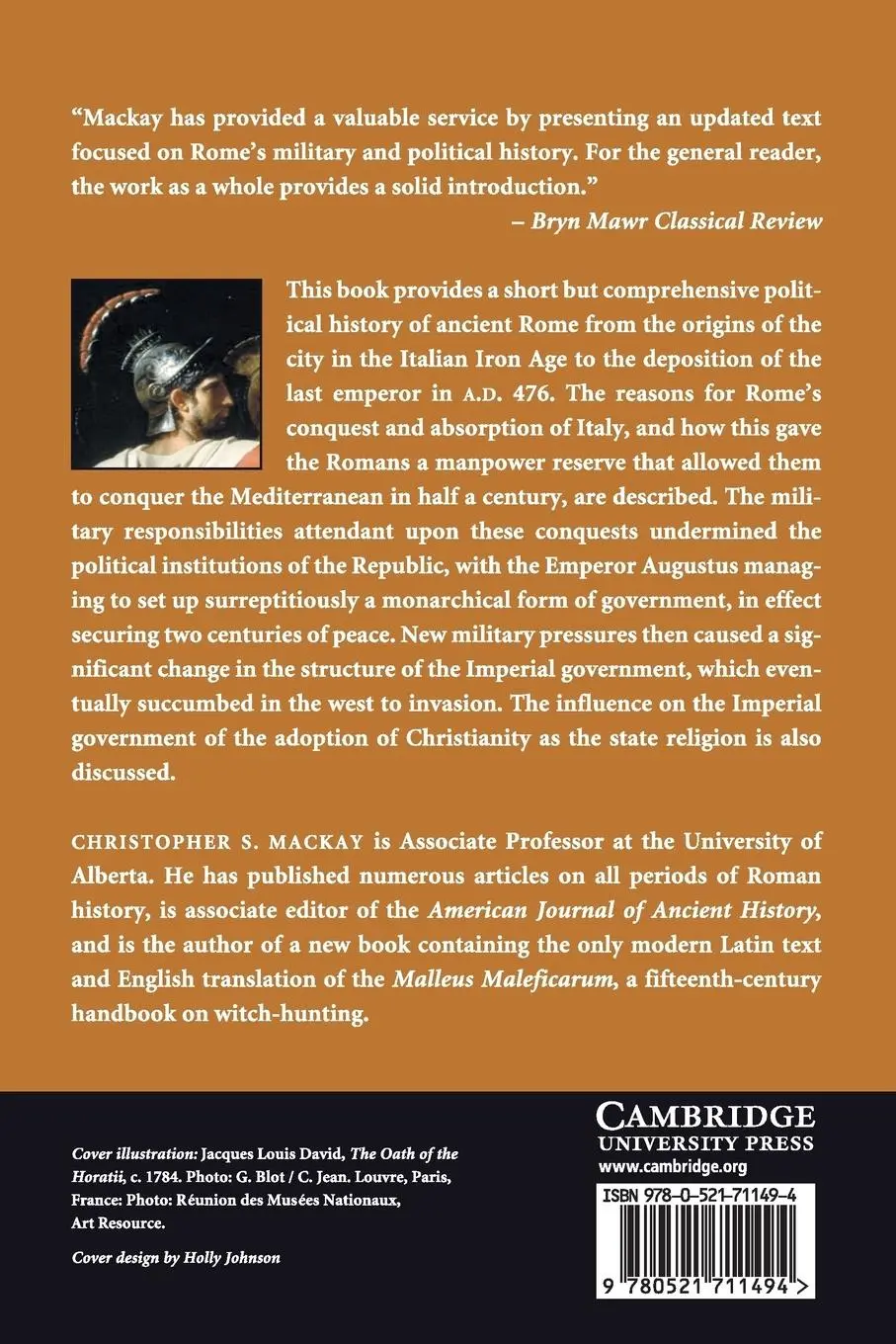 Rückseite: 9780521711494 | Ancient Rome | Christopher. S Mackay | Taschenbuch | Englisch | 2017