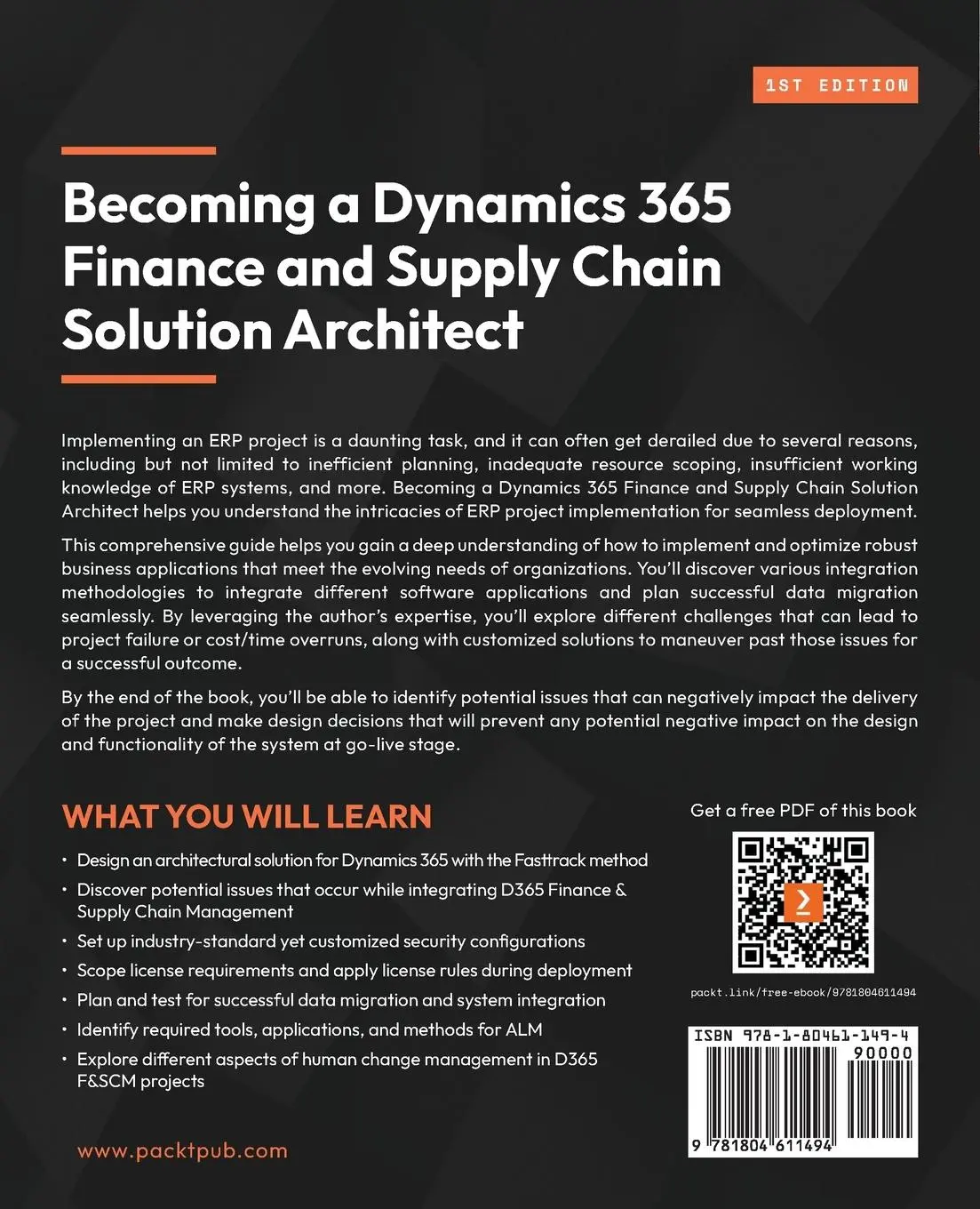 Rückseite: 9781804611494 | Becoming a Dynamics 365 Finance and Supply Chain Solution Architect