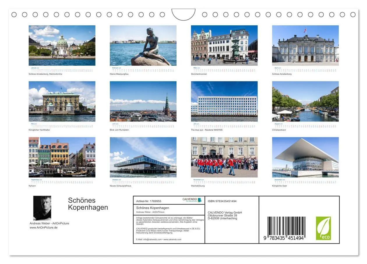 Bild: 9783435451494 | Schönes Kopenhagen (Wandkalender 2025 DIN A4 quer), CALVENDO...
