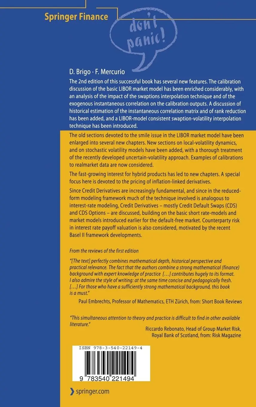 Rückseite: 9783540221494 | Interest Rate Models - Theory and Practice | Fabio Mercurio (u. a.)