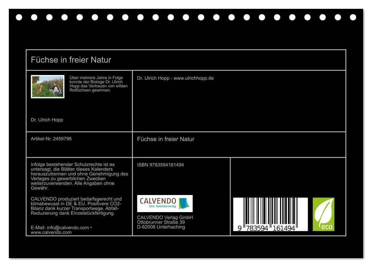 Bild: 9783594161494 | Füchse in freier Natur (Tischkalender 2027 DIN A5 quer), CALVENDO...