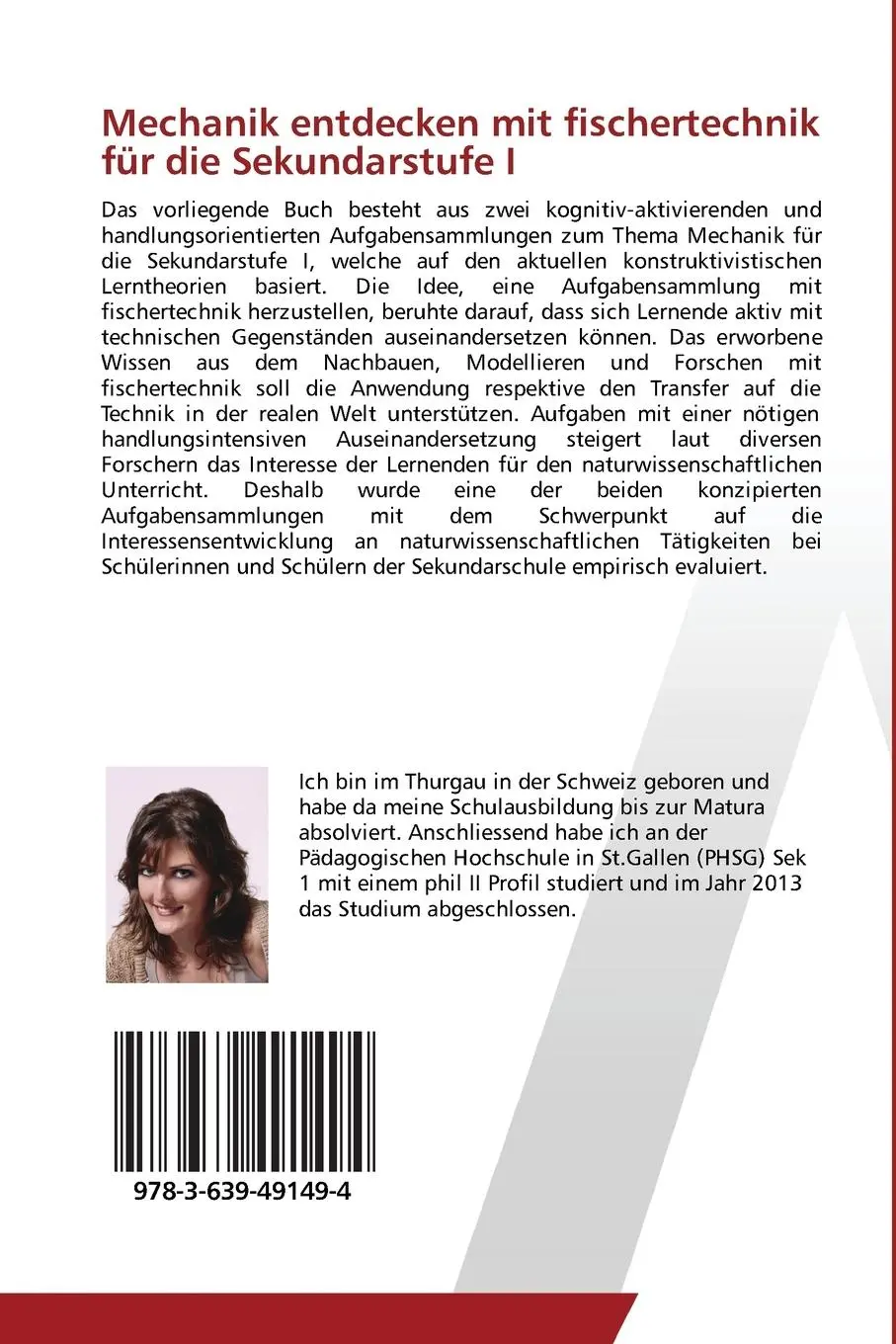 Rückseite: 9783639491494 | Mechanik entdecken mit fischertechnik für die Sekundarstufe I | Buch