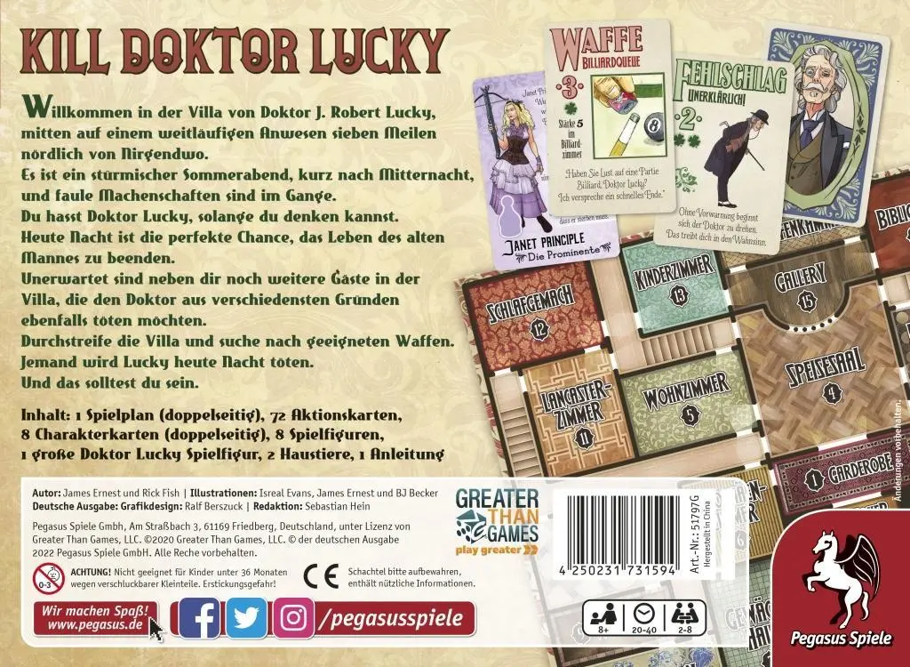 Bild: 4250231731594 | Kill Doktor Lucky | James Ernest | Spiel | Brettspiel | 51797G | 2022