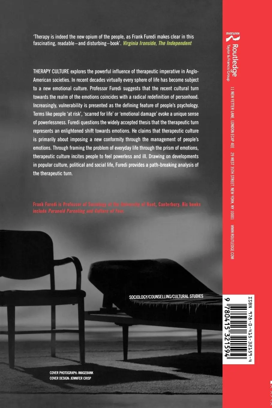 Rückseite: 9780415321594 | Therapy Culture | Cultivating Vulnerability in an Uncertain Age | Buch