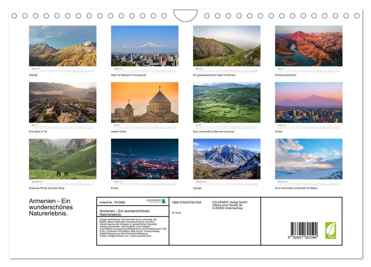 Bild: 9783457601594 | Armenien - Ein wunderschönes Naturerlebnis. (Wandkalender 2026 DIN...