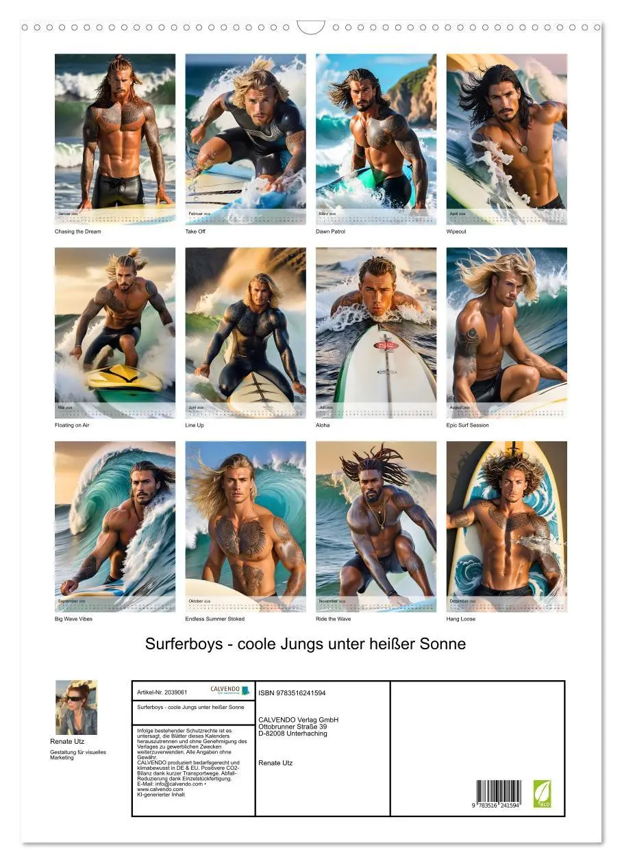 Bild: 9783516241594 | Surferboys - coole Jungs unter heißer Sonne (Wandkalender 2026 DIN...
