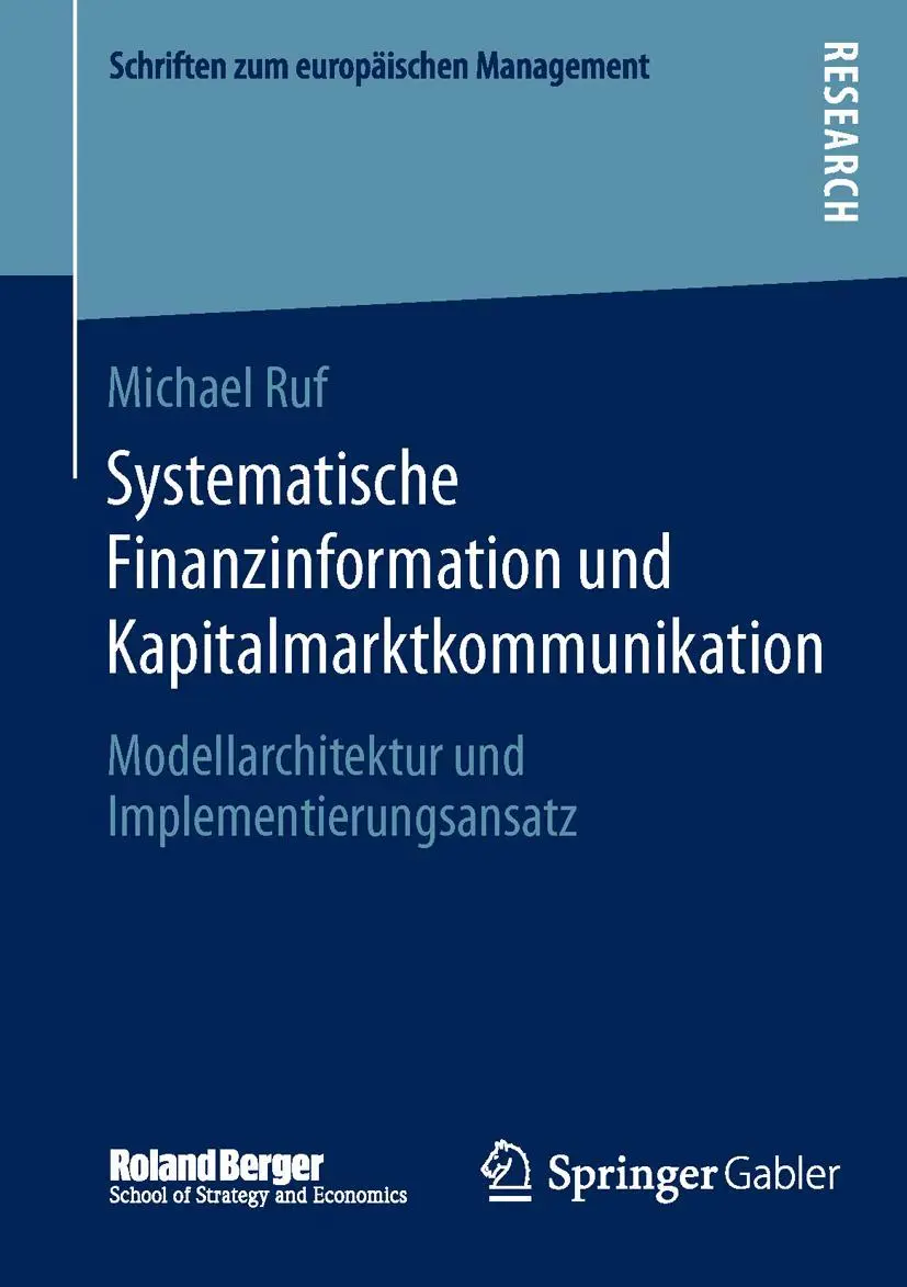 Cover: 9783658051594 | Systematische Finanzinformation und Kapitalmarktkommunikation | Ruf