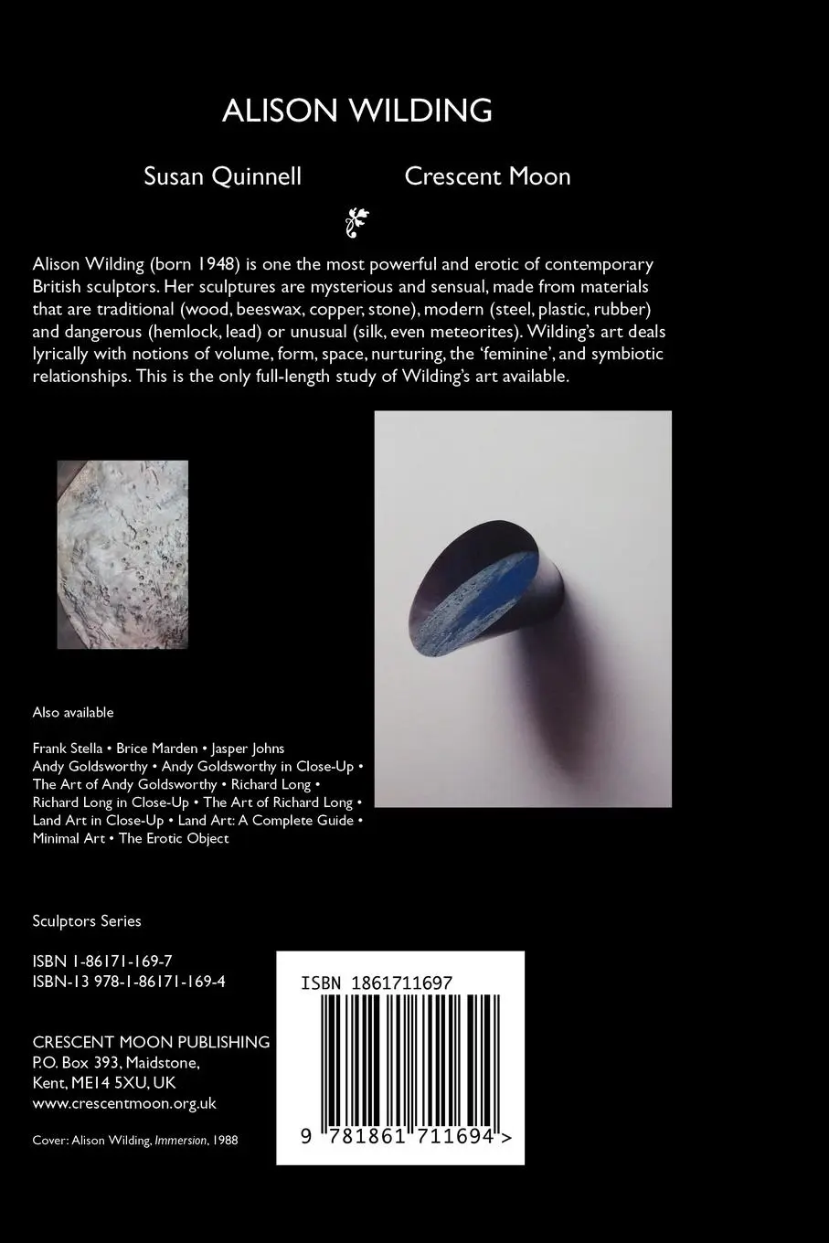 Rückseite: 9781861711694 | Alison Wilding | The Embrace of Sculpture | Susan Quinnell | Buch
