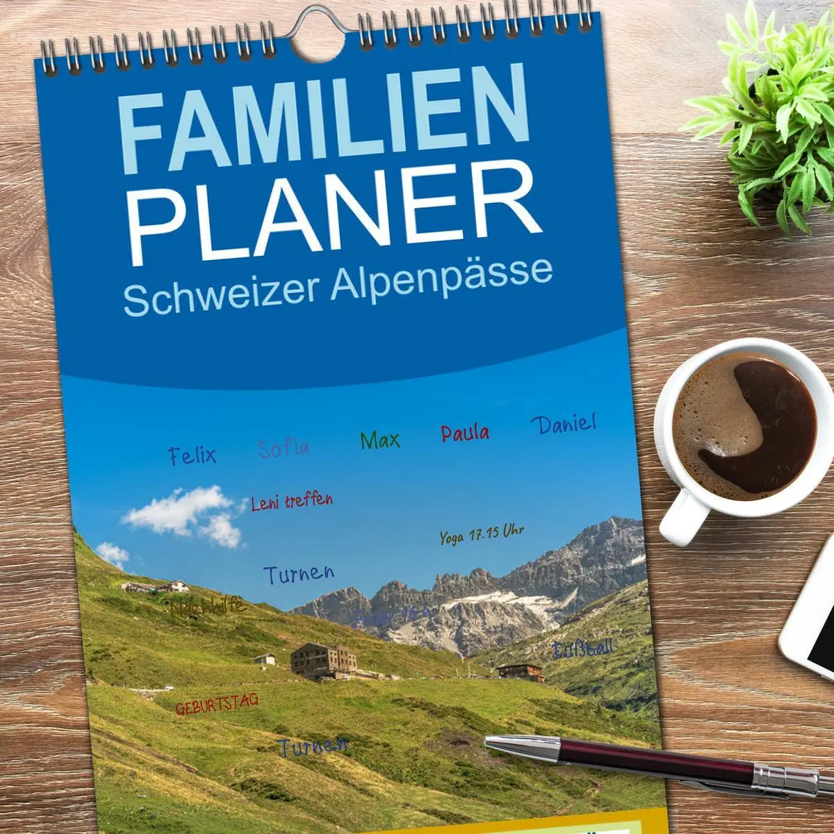 Bild: 9783516611694 | Familienplaner 2026 - Schweizer Alpenpässe mit 5 Spalten...