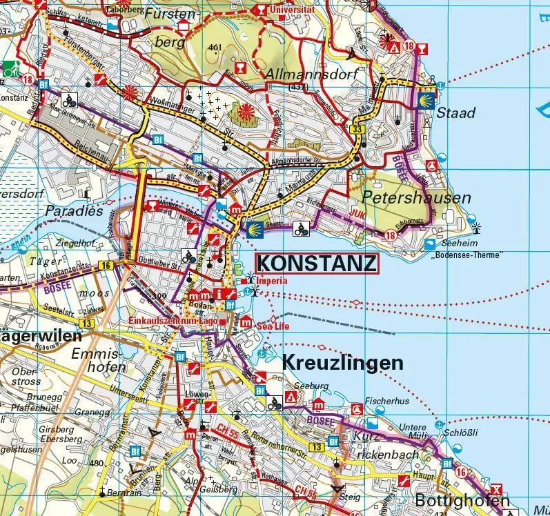 Bild: 9783969901694 | ADFC-Regionalkarte Bodensee, 1:50.000, reiß- und wetterfest, mit...