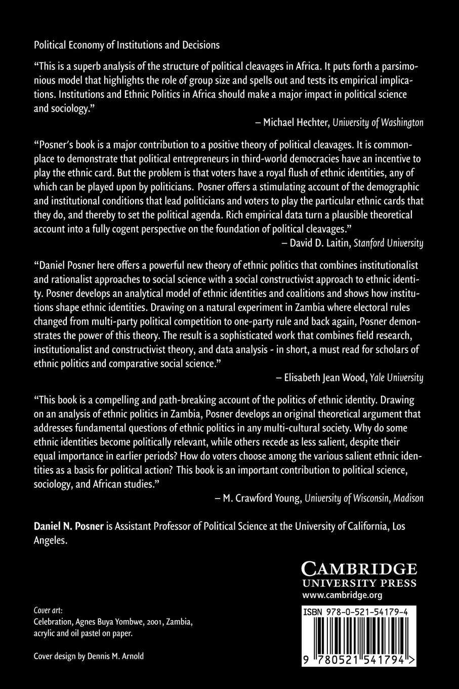 Rückseite: 9780521541794 | Institutions and Ethnic Politics in Africa | Daniel N. Posner (u. a.)