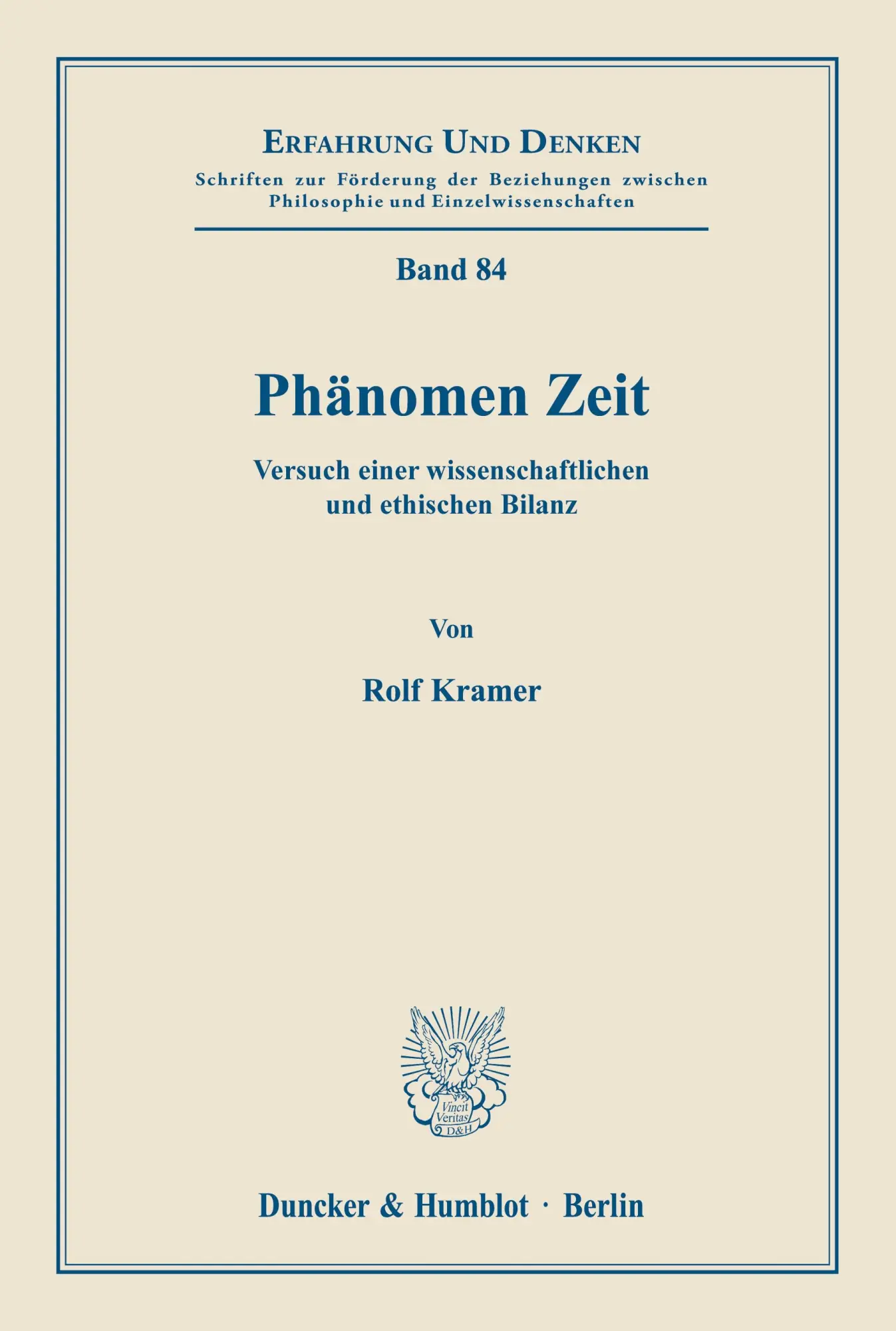 Cover: 9783428101894 | Phänomen Zeit. | Rolf Kramer | Taschenbuch | 132 S. | Deutsch | 2000