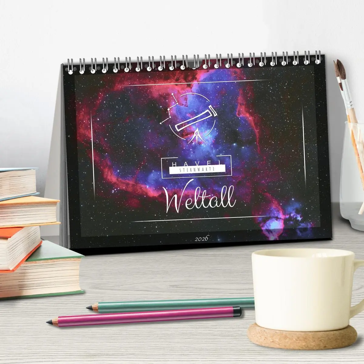 Bild: 9783457431894 | Havel-Sternwarte Weltallkalender (Tischkalender 2026 DIN A5 quer),...