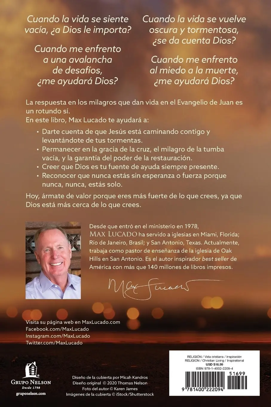 Rückseite: 9781400222094 | Nunca estás solo | Max Lucado | Taschenbuch | Kartoniert / Broschiert