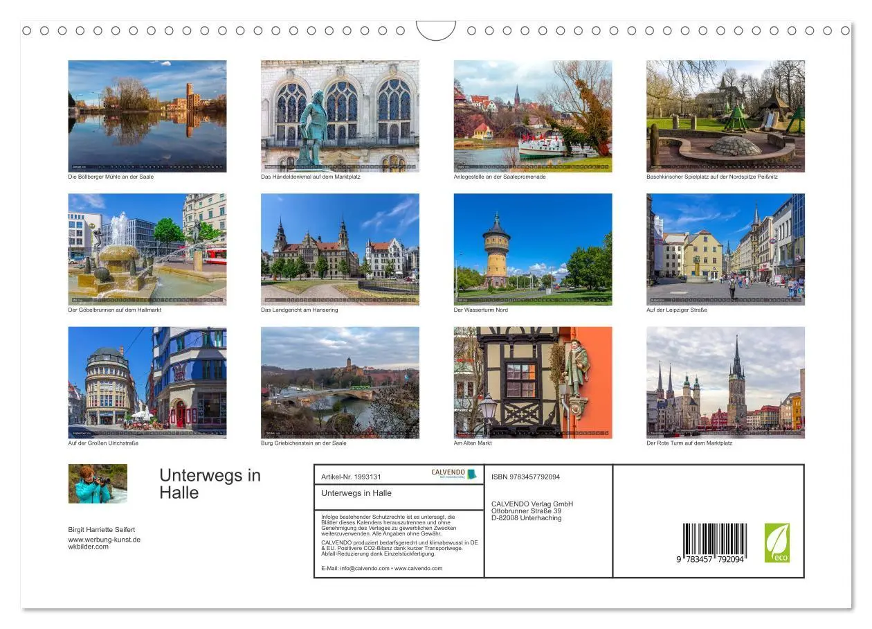 Bild: 9783457792094 | Unterwegs in Halle (Wandkalender 2026 DIN A3 quer), CALVENDO...