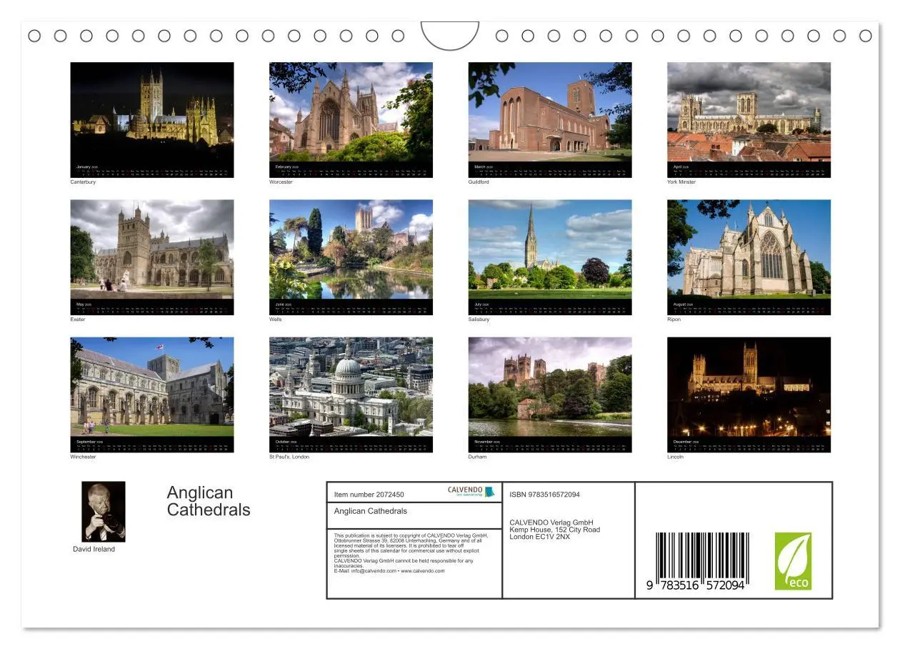 Bild: 9783516572094 | Anglican Cathedrals (Wall Calendar 2026 DIN A4 landscape), CALVENDO...