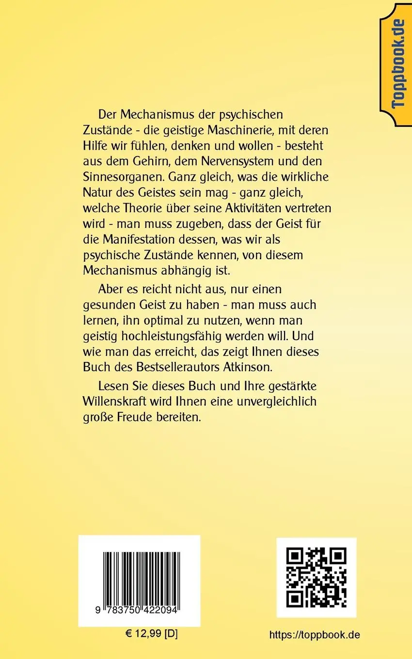 Rückseite: 9783750422094 | Wie man seinen Verstand benutzt | Wilhelm Walker Atkinson | Buch
