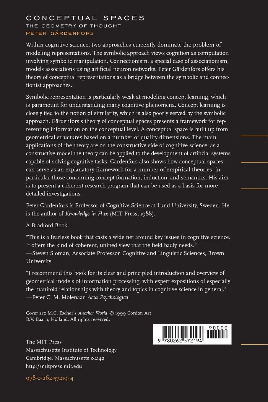 Rückseite: 9780262572194 | Conceptual Spaces | The Geometry of Thought | Peter Gardenfors | Buch