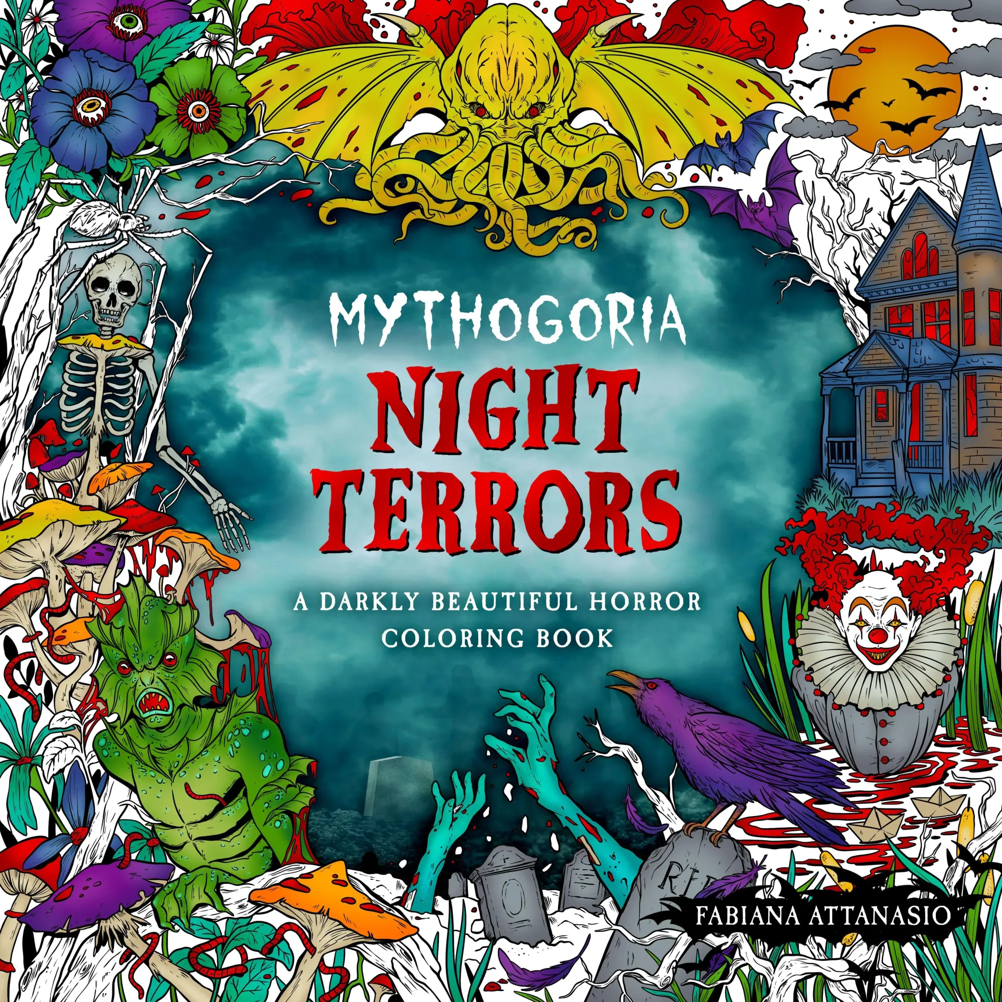 Cover: 9781250282194 | Mythogoria: Night Terrors | A Darkly Beautiful Horror Coloring Book