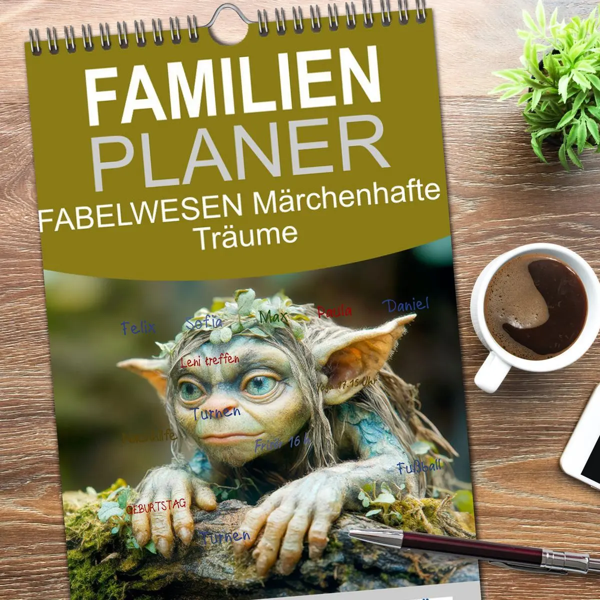 Bild: 9783516492194 | Familienplaner 2026 - FABELWESEN Märchenhafte Träume mit 5 Spalten...
