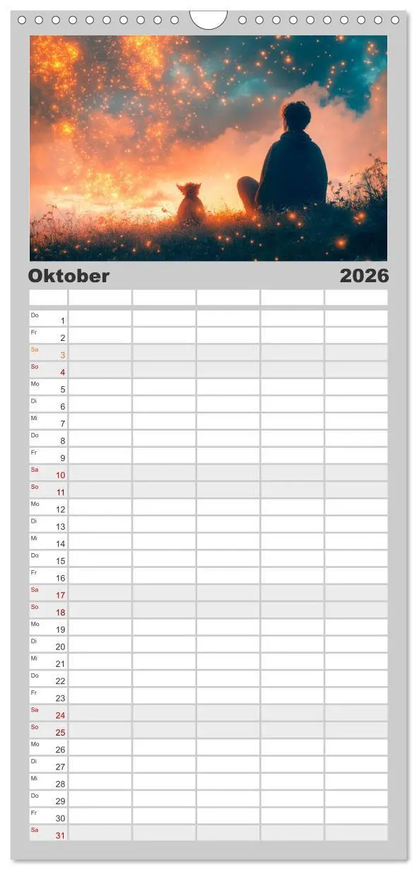 Bild: 9783516492194 | Familienplaner 2026 - FABELWESEN Märchenhafte Träume mit 5 Spalten...