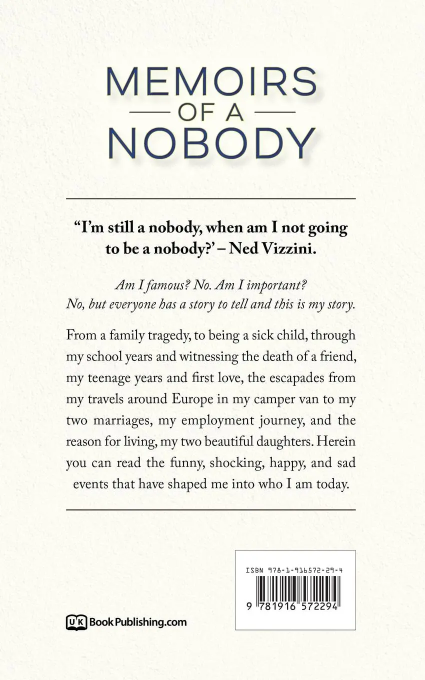 Rückseite: 9781916572294 | Memoirs of a Nobody | Nitram Drib | Taschenbuch | Englisch | 2023