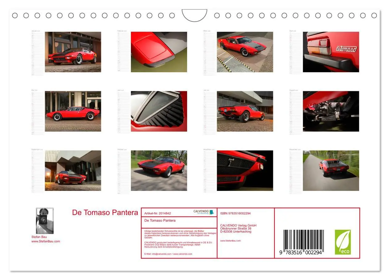 Bild: 9783516002294 | De Tomaso Pantera (Wandkalender 2026 DIN A4 quer), CALVENDO...