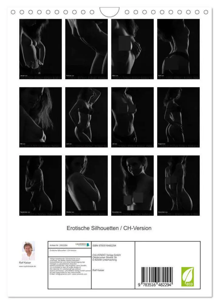 Bild: 9783516482294 | Erotische Silhouetten / CH-Version (Wandkalender 2026 DIN A4 hoch),...