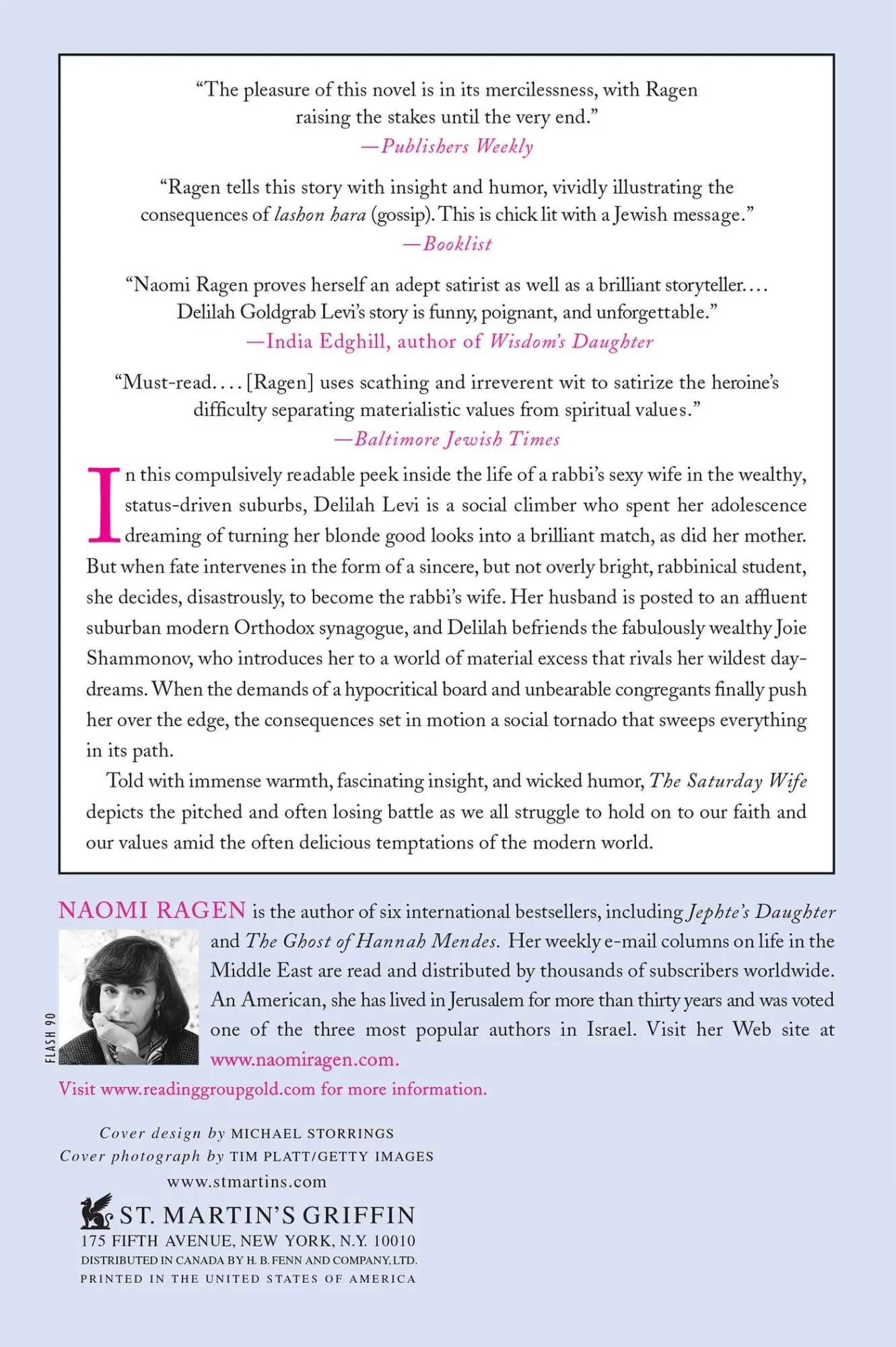 Rückseite: 9780312352394 | The Saturday Wife | Naomi Ragen | Taschenbuch | Englisch | 2008