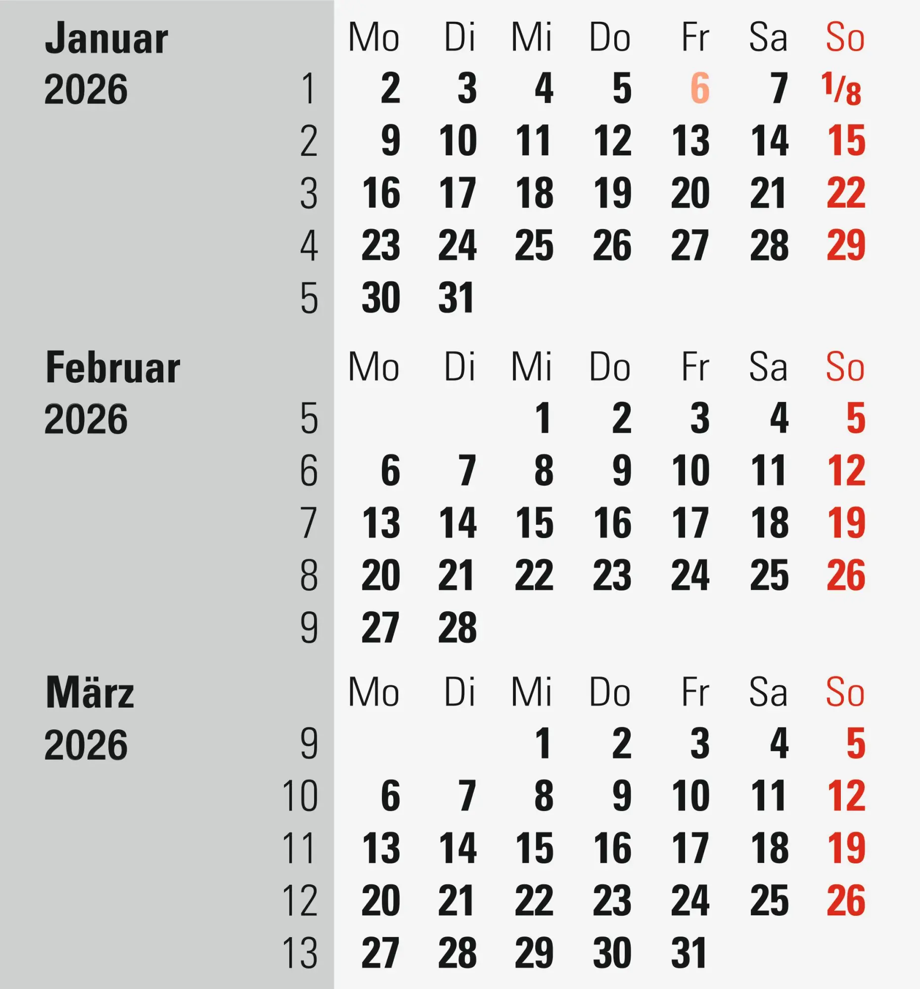 Bild: 4003273792494 | rido/idé 7038000906 3-Monats-Tischkalender 2026 90×120 mm, schwarz