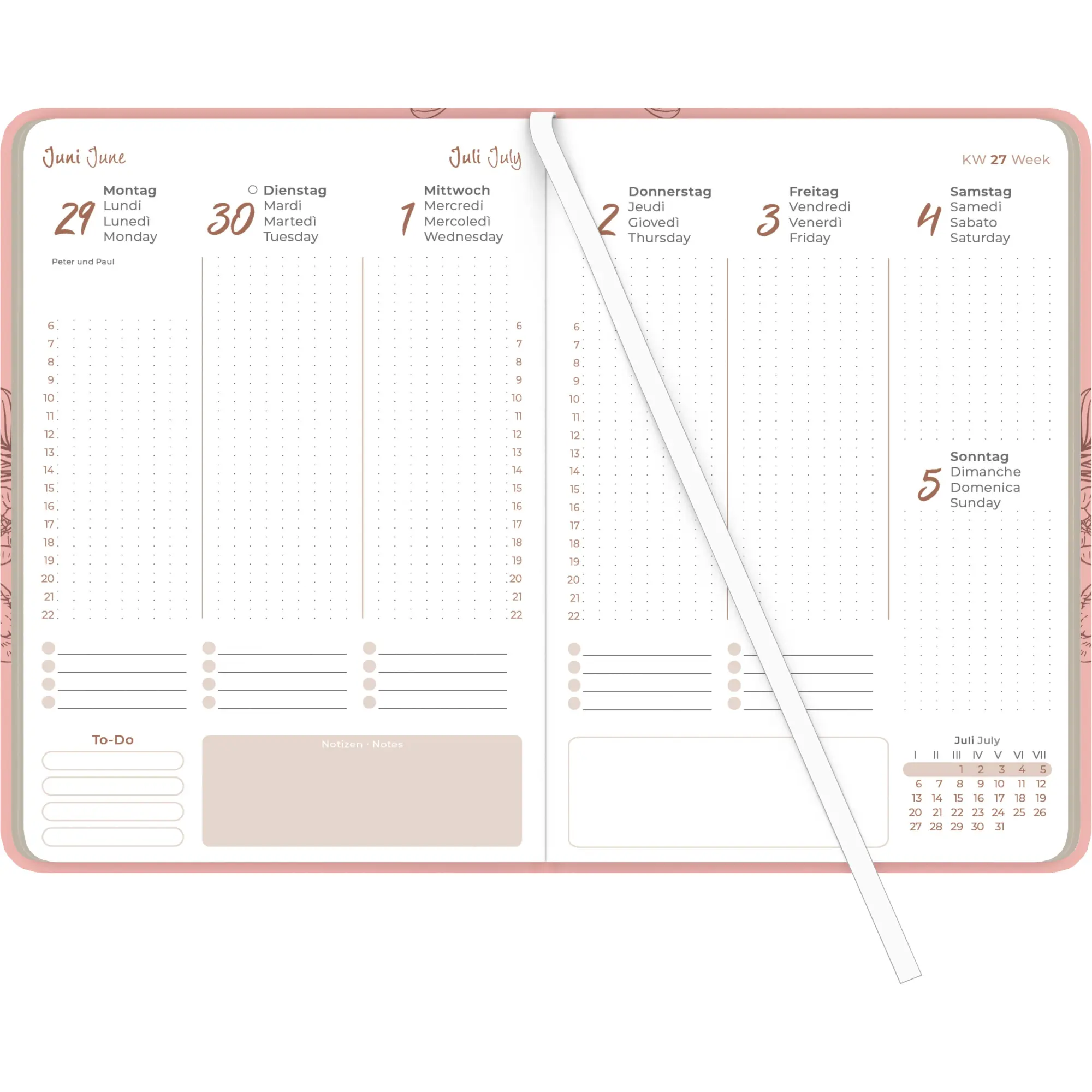 Bild: 4069095002494 | Lady Journal Grande Deluxe Salmon 2026 - Taschen-Kalender A5 (15x21...