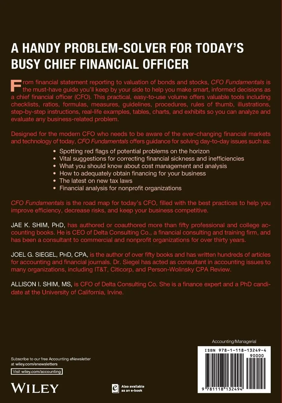 Rückseite: 9781118132494 | CFO Fundamentals | Jae K Shim (u. a.) | Taschenbuch | 784 S. | 2012