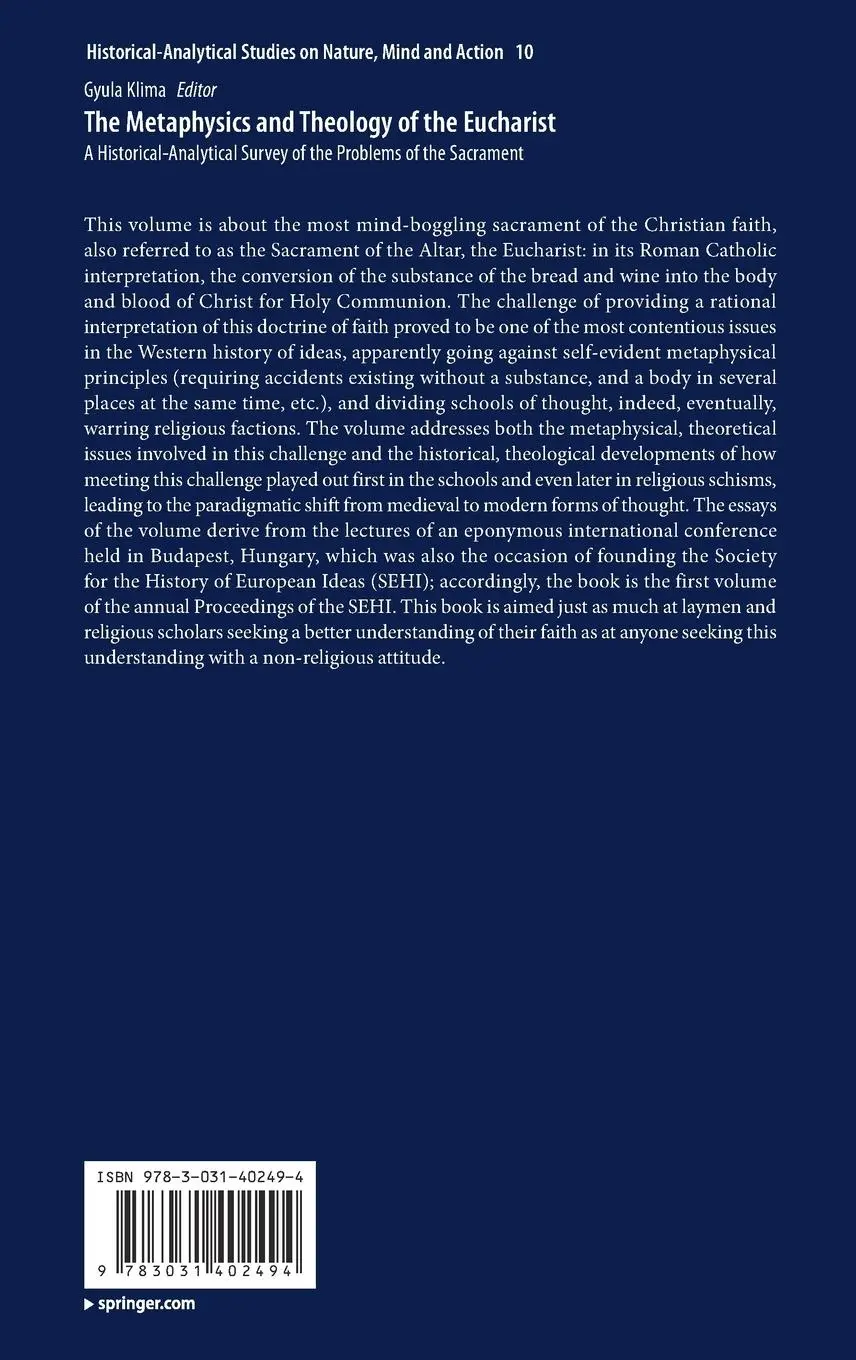 Rückseite: 9783031402494 | The Metaphysics and Theology of the Eucharist | Gyula Klima | Buch