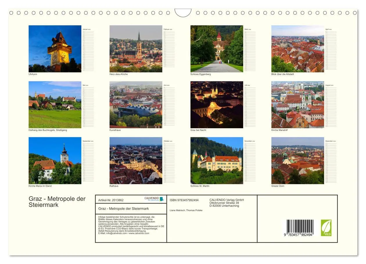 Bild: 9783457992494 | Graz - Metropole der Steiermark (Wandkalender 2026 DIN A3 quer),...
