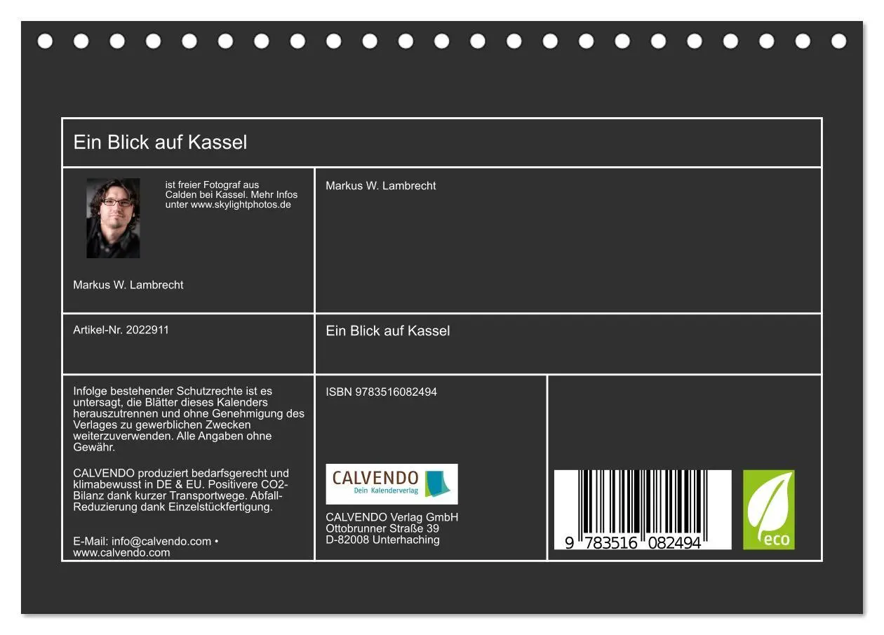 Bild: 9783516082494 | Ein Blick auf Kassel (Tischkalender 2026 DIN A5 quer), CALVENDO...
