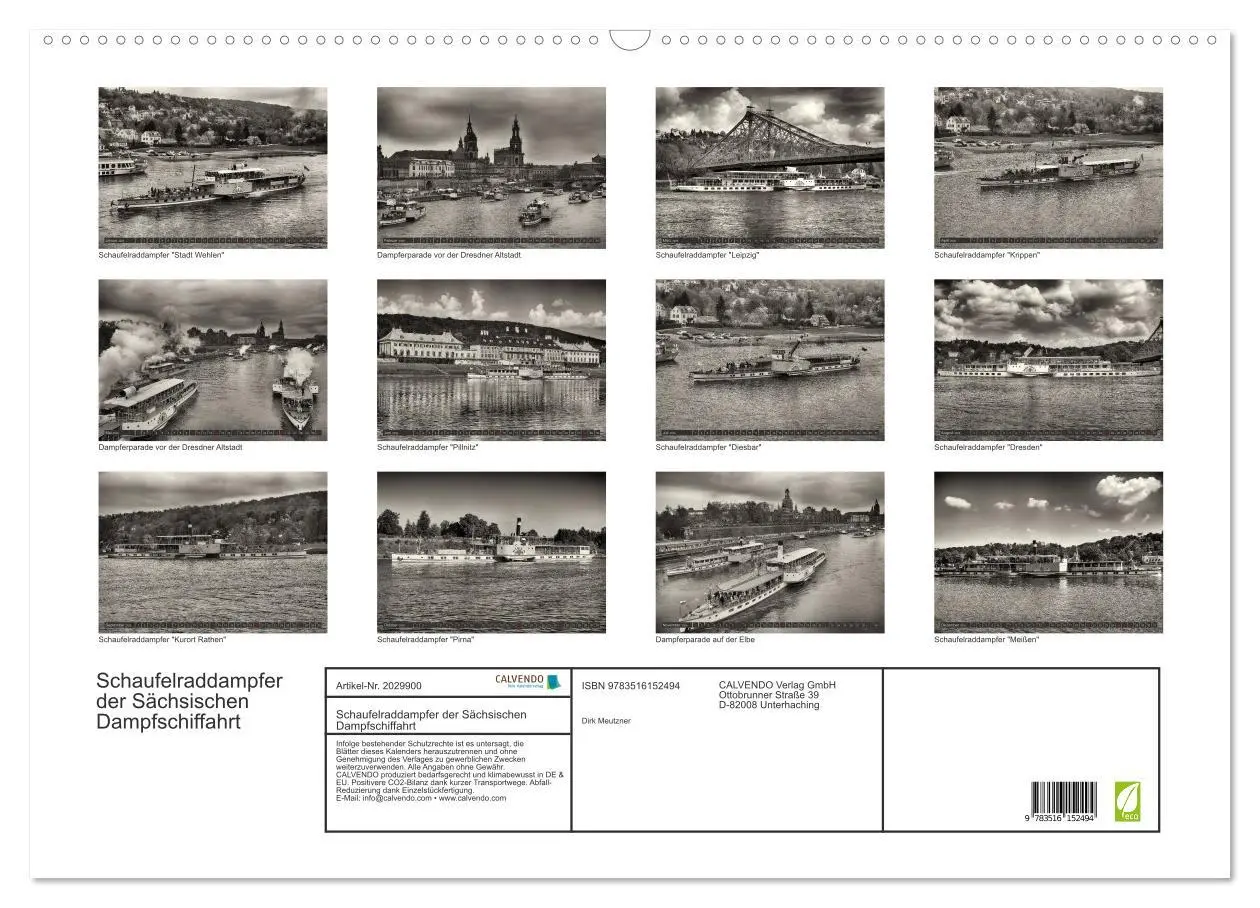 Bild: 9783516152494 | Schaufelraddampfer der Sächsischen Dampfschiffahrt (Wandkalender...
