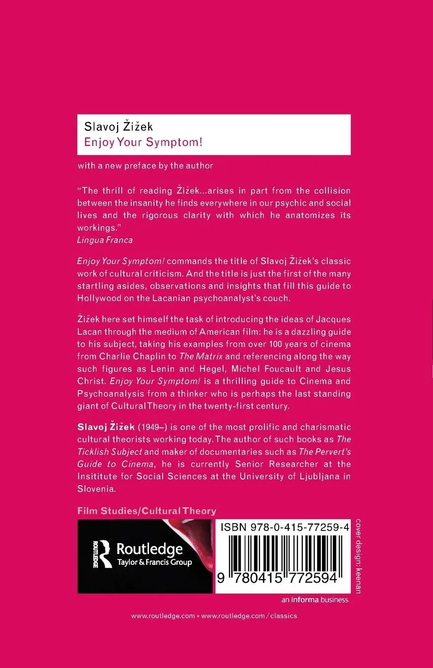 Rückseite: 9780415772594 | Enjoy Your Symptom! | Jacques Lacan in Hollywood and Out | Zizek