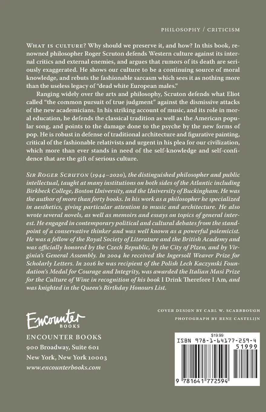 Rückseite: 9781641772594 | Culture Counts | Faith and Feeling in a World Besieged | Roger Scruton