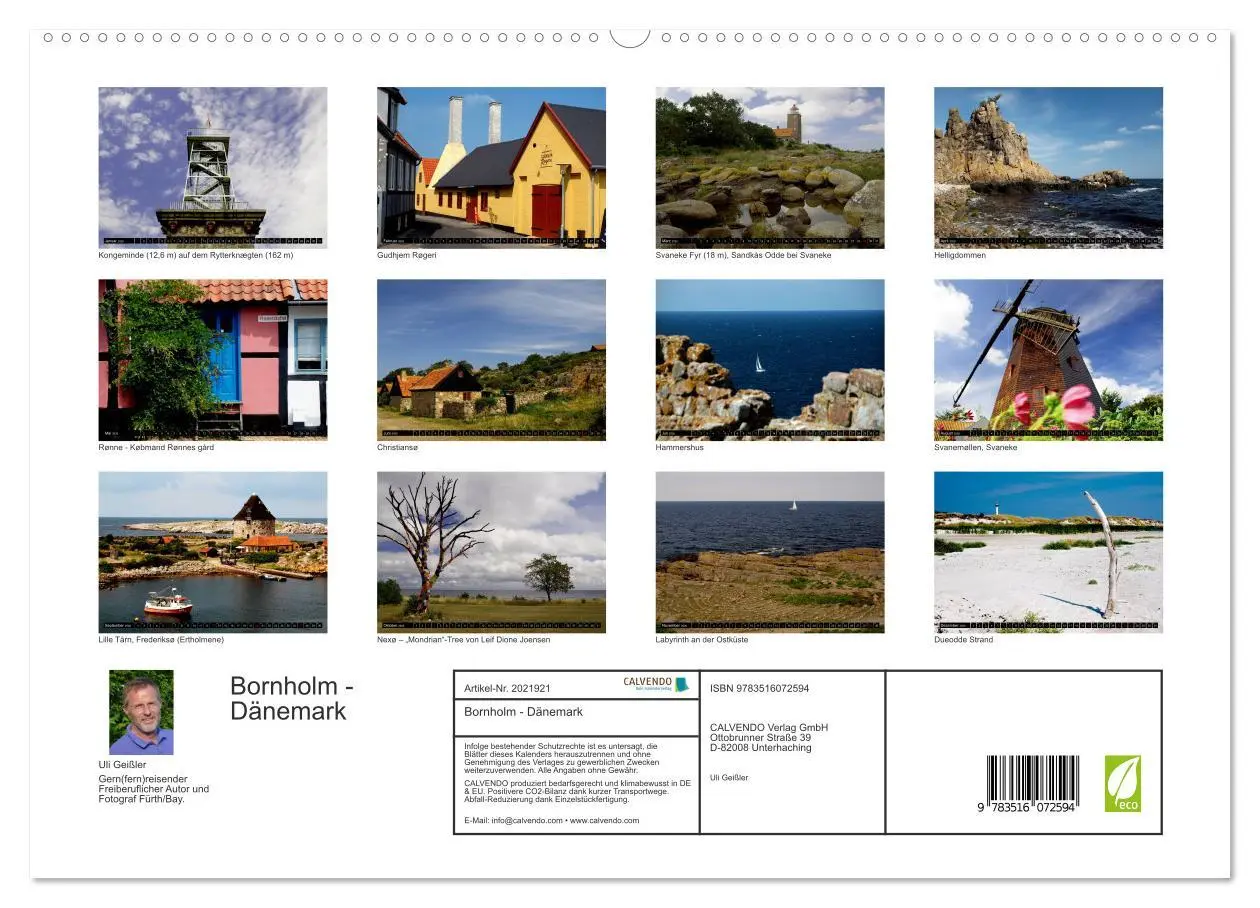 Bild: 9783516072594 | Bornholm - Dänemark (hochwertiger Premium Wandkalender 2026 DIN A2...