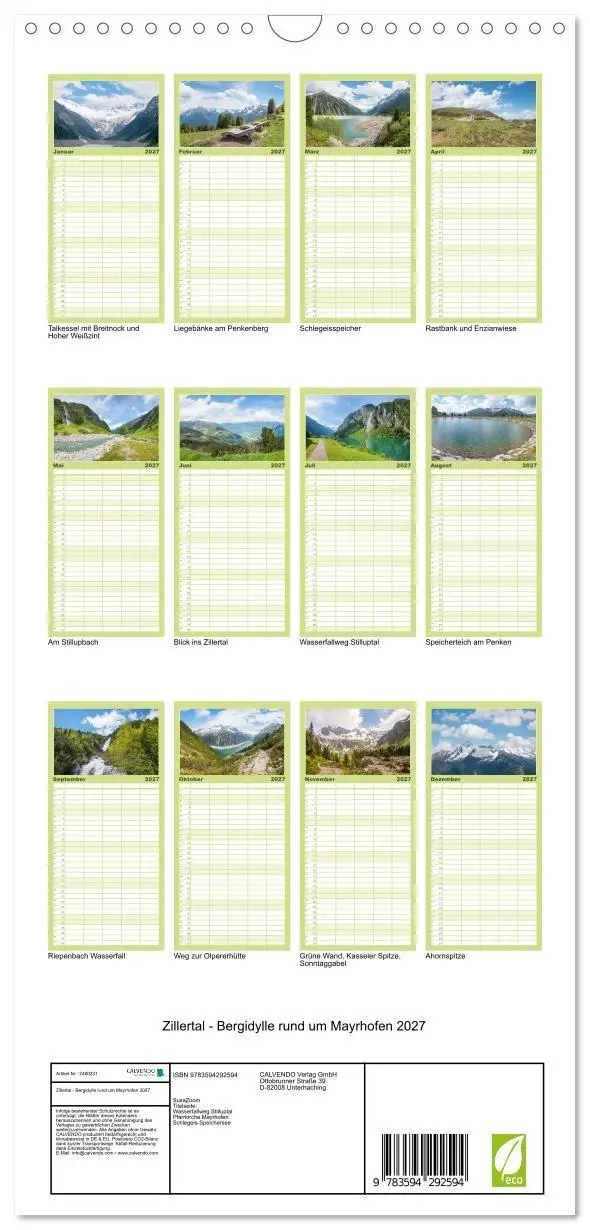 Bild: 9783594292594 | Familienplaner 2027 - Zillertal - Bergidylle rund um Mayrhofen 2027...