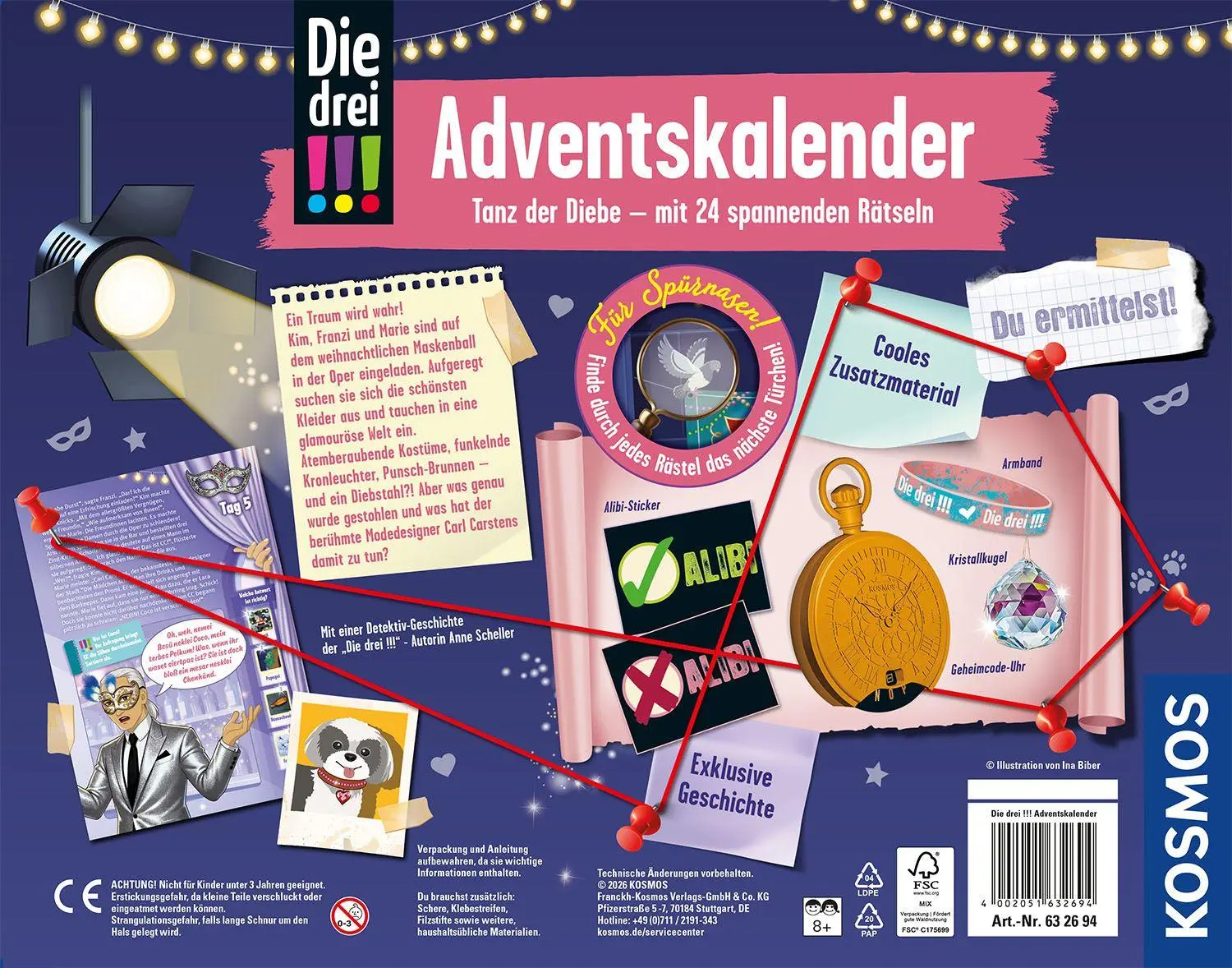 Bild: 4002051632694 | Die drei !!!- Adventskalender 2026 | Spiel | Deutsch | Franckh-Kosmos