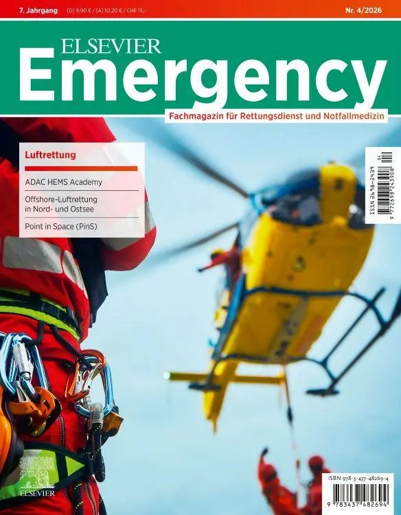 Cover: 9783437482694 | ELSEVIER Emergency. Luftrettung. 4/2026 | Jürgen Gollwitzer (u. a.)